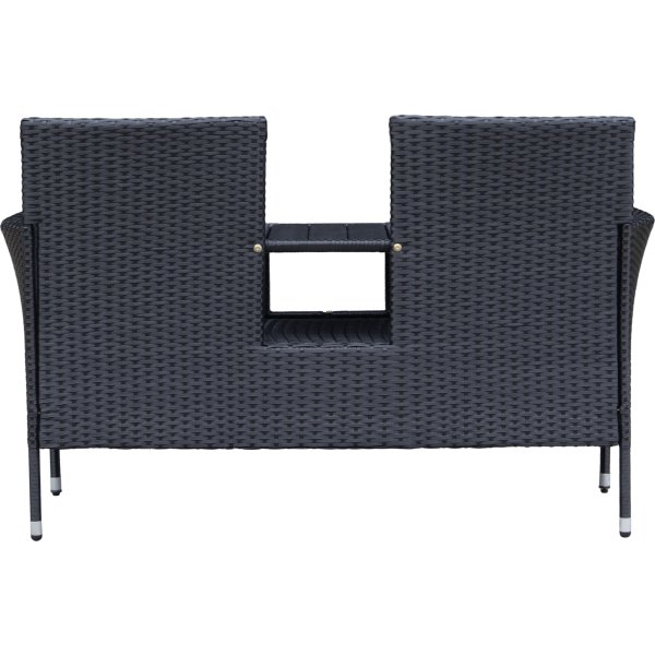 OUTDOOR havesofa 2-pers. med bord, sort
