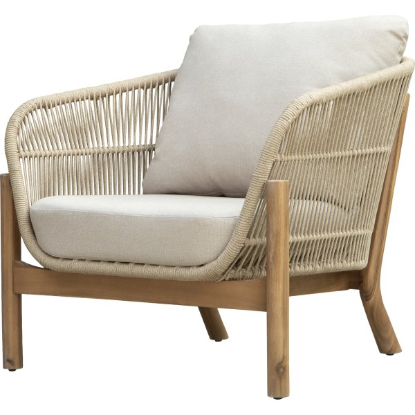 Bali Loungesæt 4 pers. med hynder, akacietræ/natur