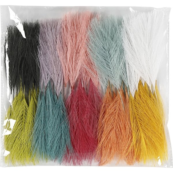 Pyntefjer | 15 cm | 100 stk. | 10 farver