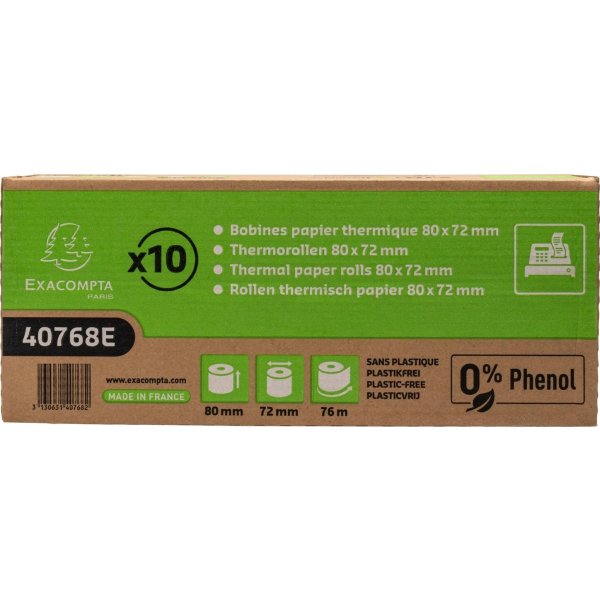 Clairefontaine Termorulle, kasseapp, 80x72mm, 10rl