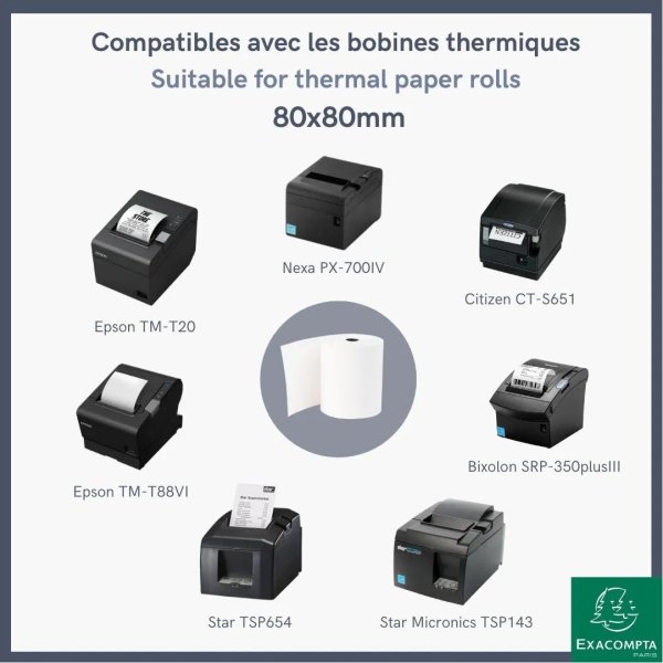 Clairefontaine Termorulle, kasseapp, 80x68mm, 10rl