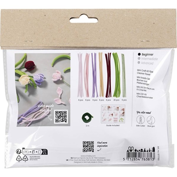Mini DIY Kit Chenilleblomster | Tulipaner | ass.