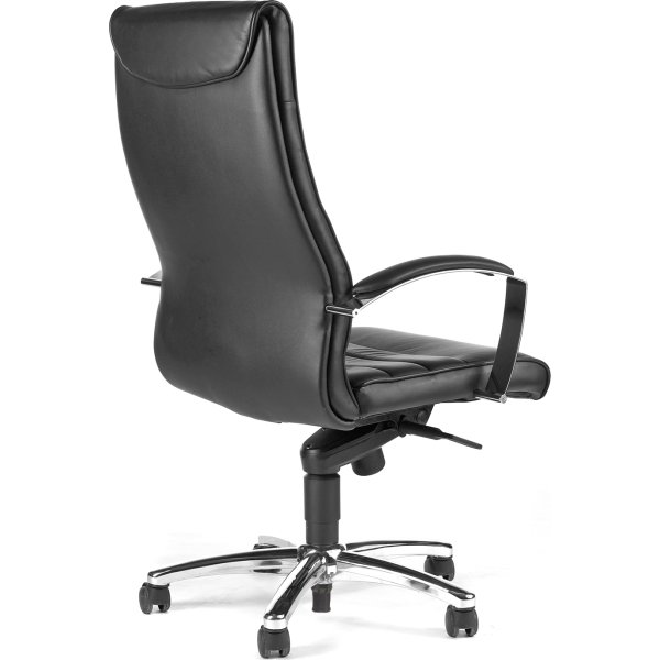 Melfi kontorstol, sort læder inkl. armlæn
