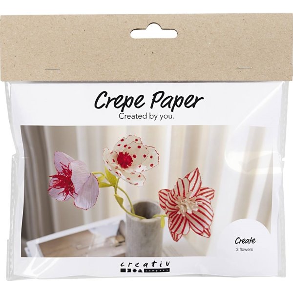 Mini DIY Kit Crepepapir | Blomster | Pastelfarver