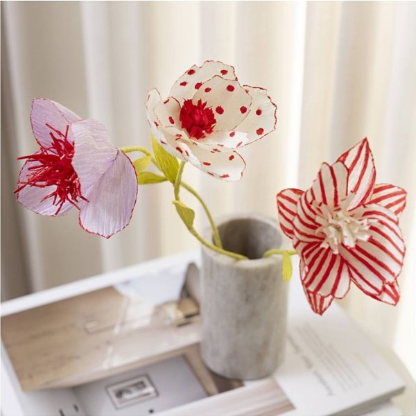 Mini DIY Kit Crepepapir | Blomster | Pastelfarver