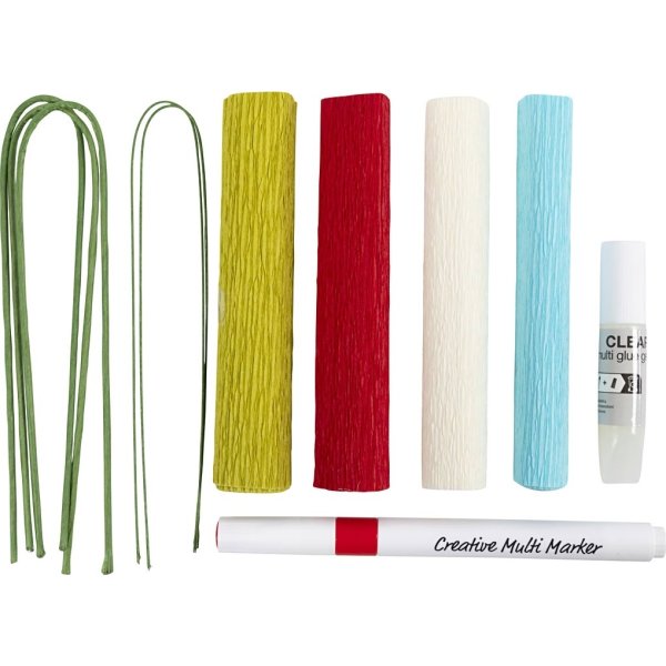 Mini DIY Kit Crepepapir | Crepeblomster | Pastel