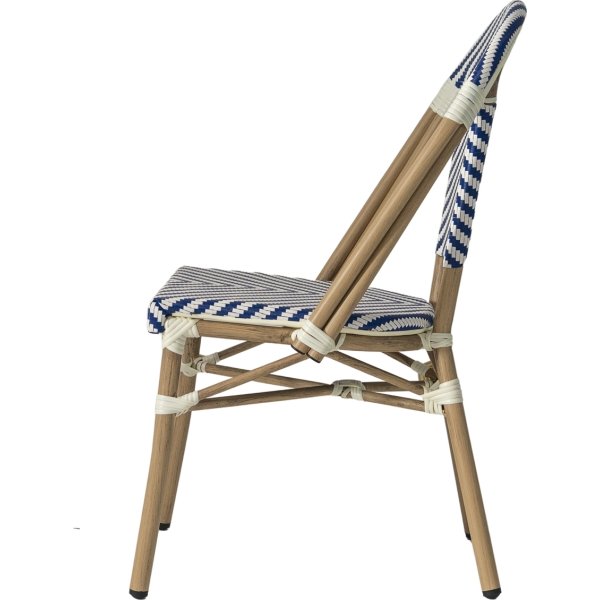 Cannes Havestol, flet/alu, UV, stabelbar, blå