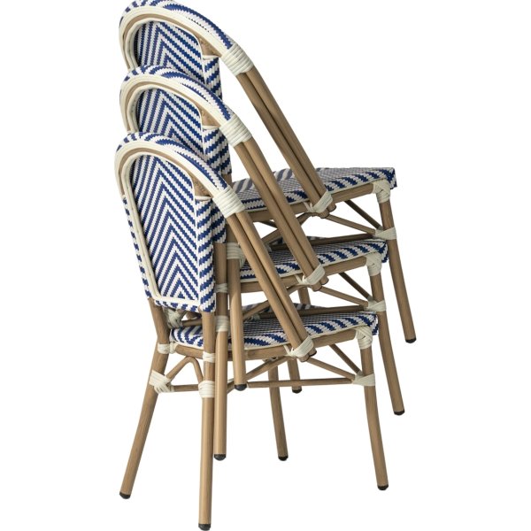 Cannes Havestol, flet/alu, UV, stabelbar, blå