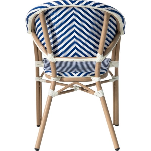 Marseille Havestol, flet/alu, UV, stabelbar, blå