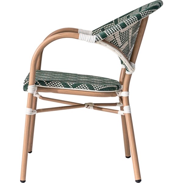 Marseille Havestol, flet/alu, UV, stabelbar, grøn