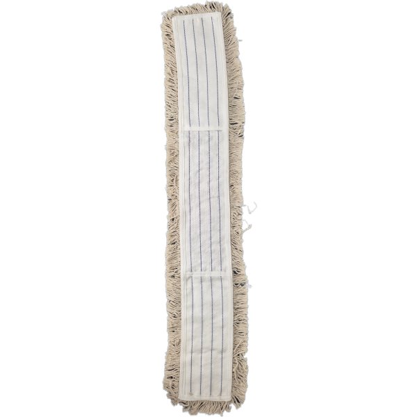 Lommemoppe til mopstativ, hvid, bomuld, 100 cm