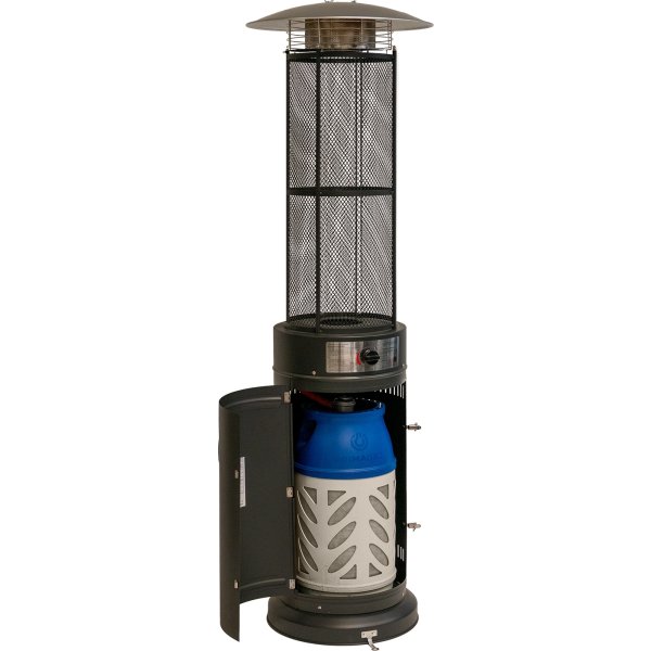 Terrassevarmer Round, 180 cm, Mat sort