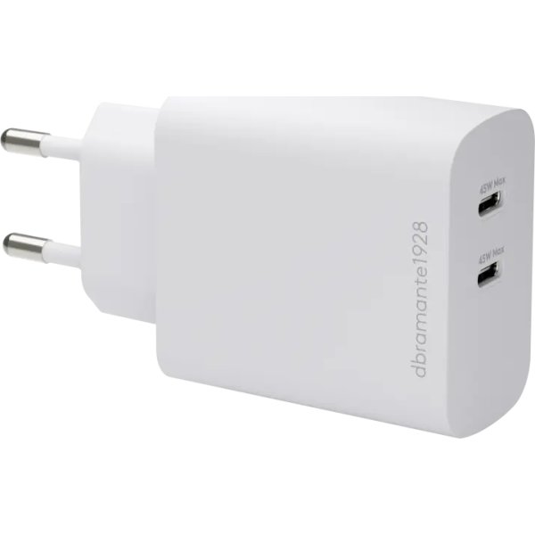 DBRAMANTE1928 Oplader - 2xUSB-C 45W - Hvid