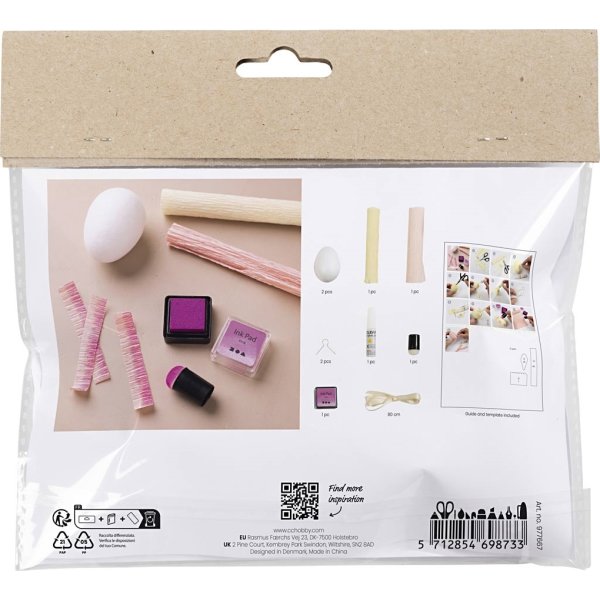 Mini DIY Kit Crepepapir | Æg | Lys pink & lys gul