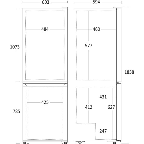 Scandomestic Køleskab/Fryser - CBF315WE