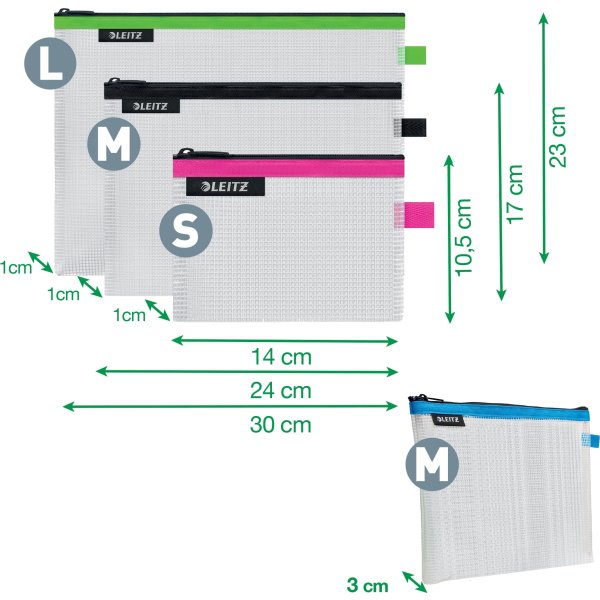 Leitz WOW Vandafvisende lynlåslomme | M | Sort
