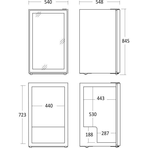 Scancool Displaykøleskab - DC126BB