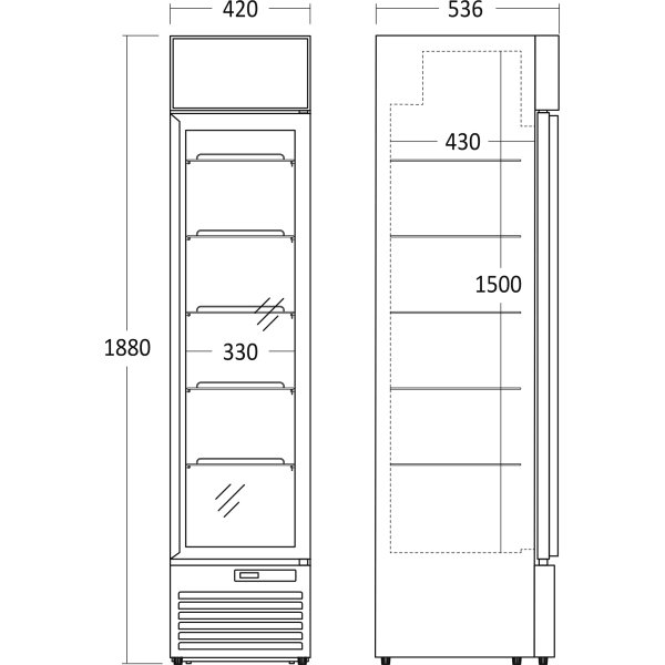 Scancool Displaykøleskab - DCC159BD