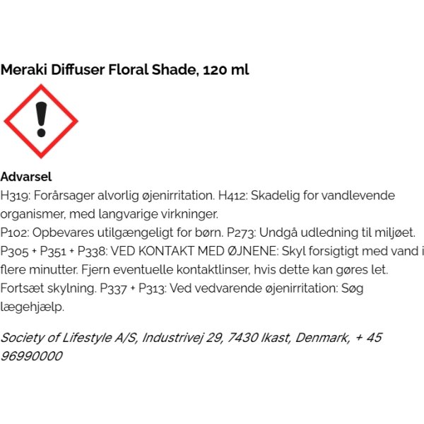 Meraki Duftfrisker m. Pinde, Floral Shade, 120 ml