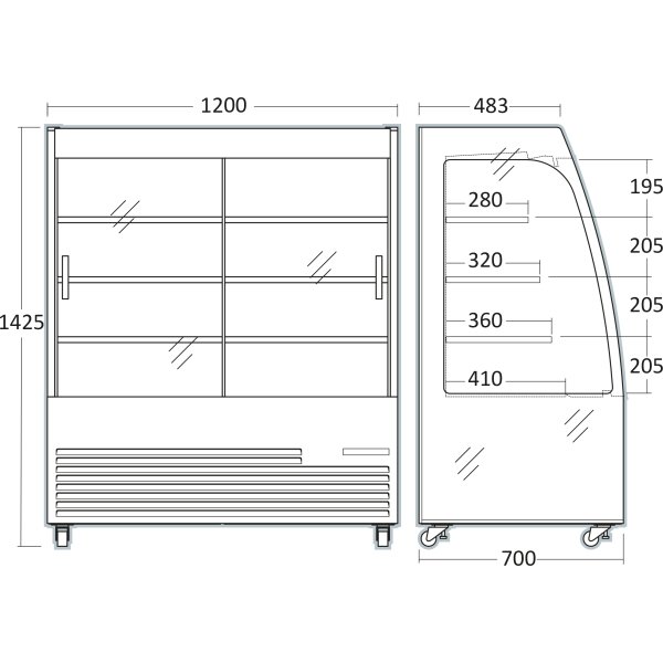 Scancool Åbent køleskab - OFC120BG
