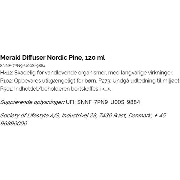 Meraki Duftfrisker m. Pinde, Nordic Pine, 120 ml