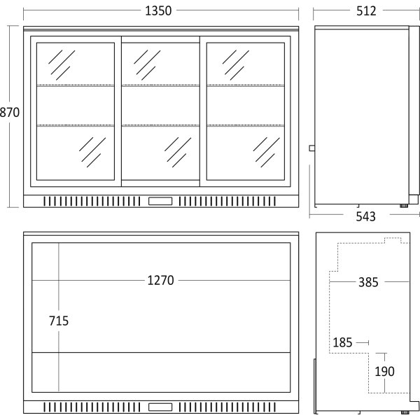 Scancool Køleskab - BB311SLBB, Backbarer
