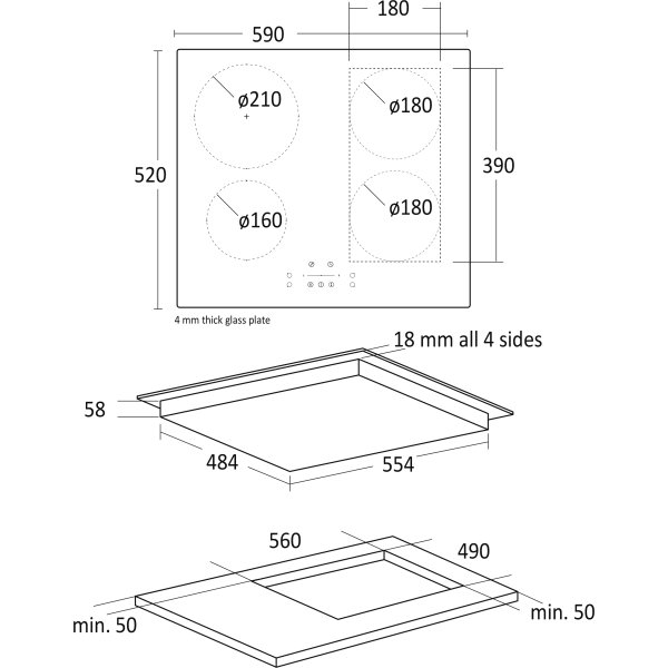 Scandomestic Induktionskogeplade - HOI60F1FLEX