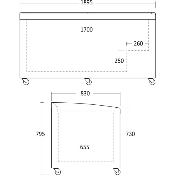 Scandomestic supermarkedsfryser - SIF600ADGC