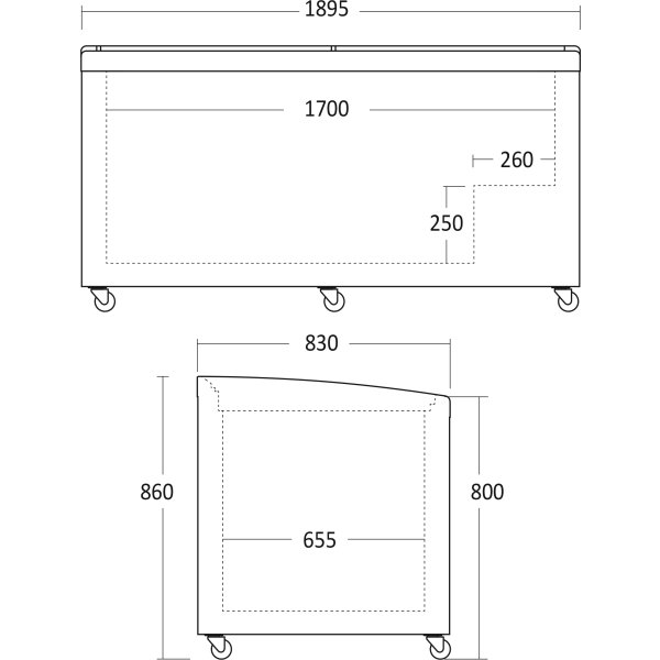 Scandomestic supermarkedsfryser - SIF700ADGC