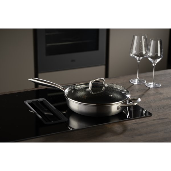 by Gaard Hexa Sautepande glaslåg, rustfristål, Ø28