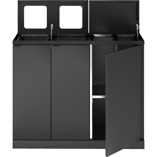 Bica 955 Affaldsstation 4 spande m/låg, antracit