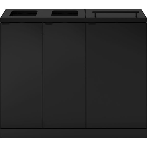 Bica 955 Affaldsstation 4 spande m/låg , sort