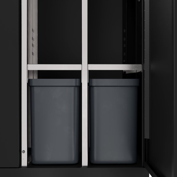 Bica 955 Affaldsstation 4 spande m/låg , sort