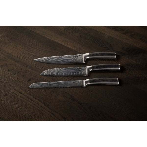 by Gaard Damascus knivsæt, 3 dele