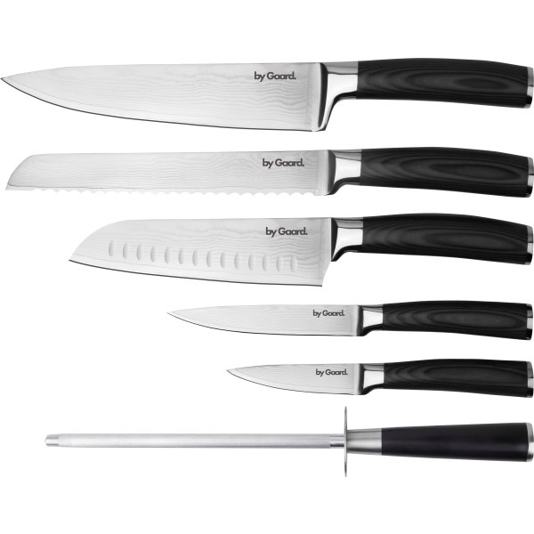 by Gaard Damascus knivsæt, 6 dele