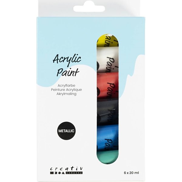 Akrylmaling | 6x20ml | Metallic | St.