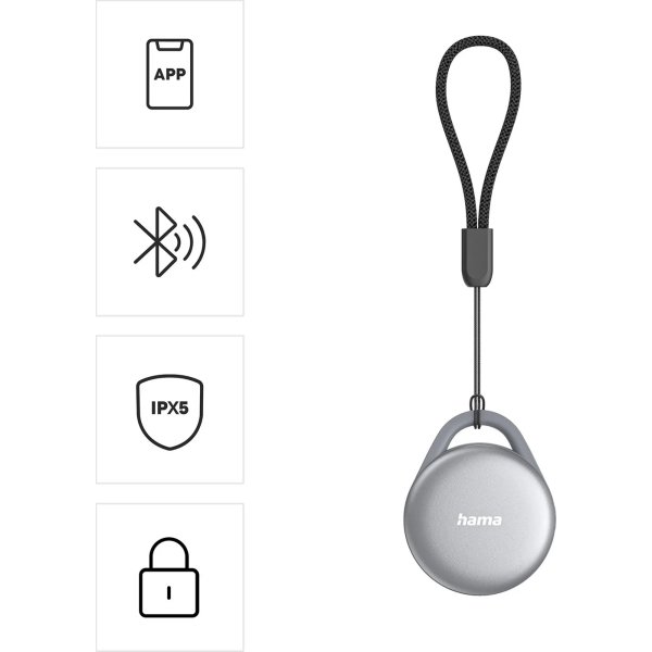 HAMA Nøglefinder til Apple og Android, 1 Stk, Grå