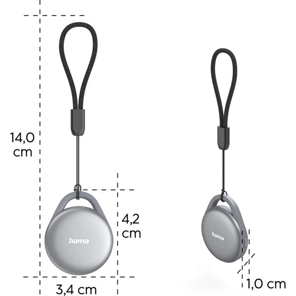 HAMA Nøglefinder til Apple og Android, 1 Stk, Grå