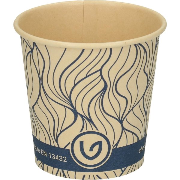 Papkrus, blå/natur, plastfri, 10 cl, 50 stk.