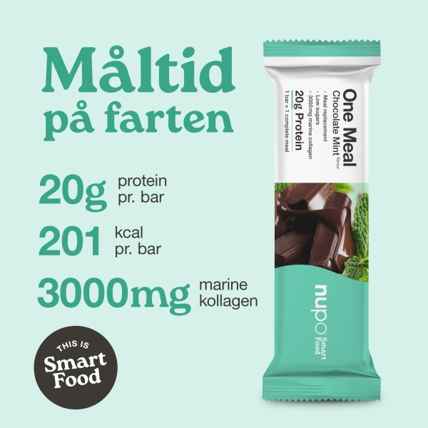 Nupo One Meal Bar Chokolade/Mint og kollagen, 60 g