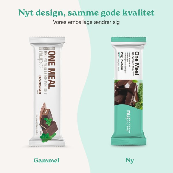 Nupo One Meal Bar Chokolade/Mint og kollagen, 60 g