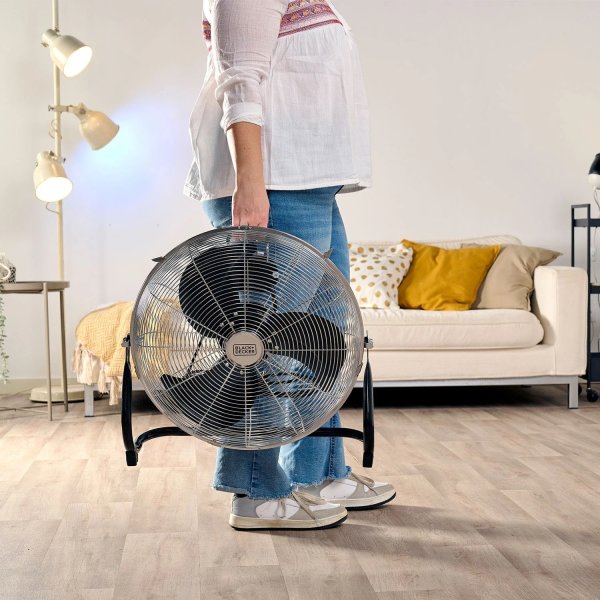 BLACK+DECKER Gulvventilator, 120W, Sort