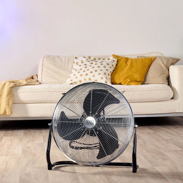 BLACK+DECKER Gulvventilator, 120W, Sort