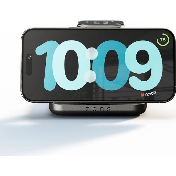 ZENS Oplader til natbord - Pro 2, Aluminium, Sort