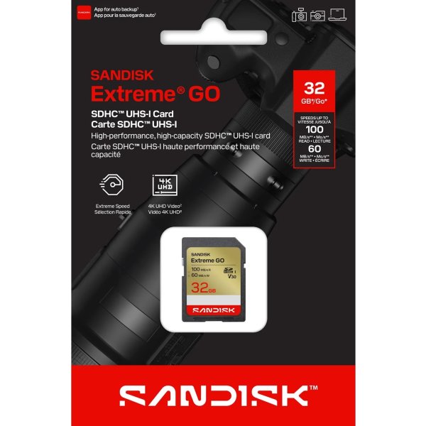 SANDISK Hukommelseskort - SD Extreme GO 32GB