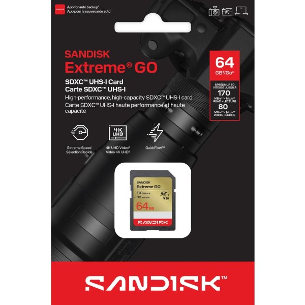 SANDISK Hukommelseskort - SD Extreme GO 64GB