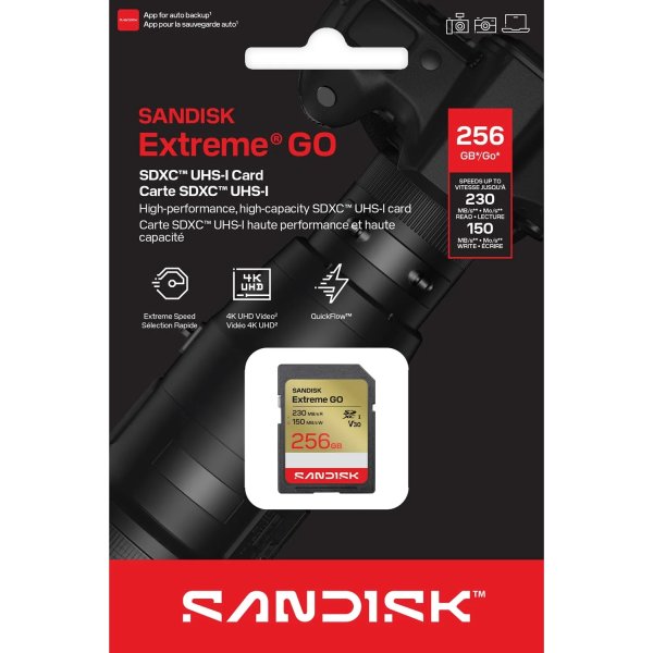 SANDISK Hukommelseskort - SD Extreme GO 256GB