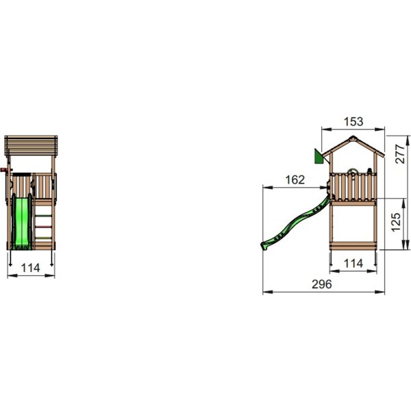 Jungle Gym Casa 2.1 legetårn m/blå rutsjebane