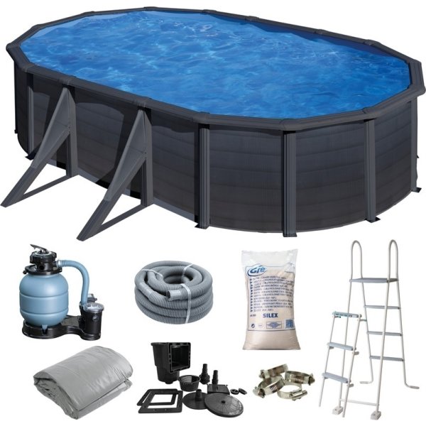 Swim & Fun oval pool 500 x 300 x 120 cm, grafit