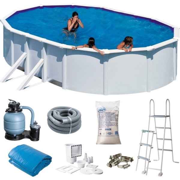 Swim & Fun oval pool 730 x 375 x 120 cm, hvid